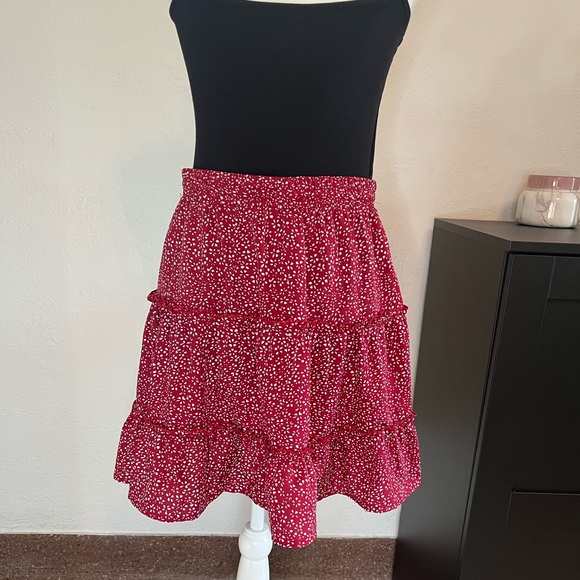 Polka Dot Ruffle Tiered Mini Skirt - Medium - Picture 6 of 7